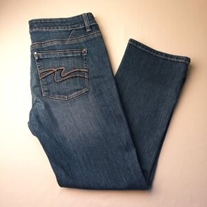 White House Black Market Cropped Mid Rise Straight Leg Jeans Size 6 Stretch